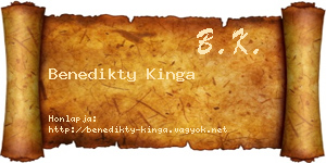 Benedikty Kinga névjegykártya