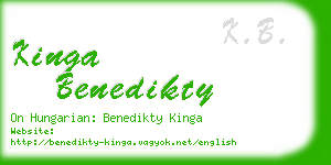 kinga benedikty business card